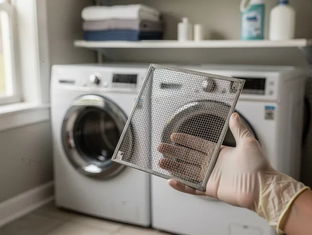 Canyon Lake Dryer Vent Cleaning specialist performing detailed lint trap cleaning service in Canyon Lake