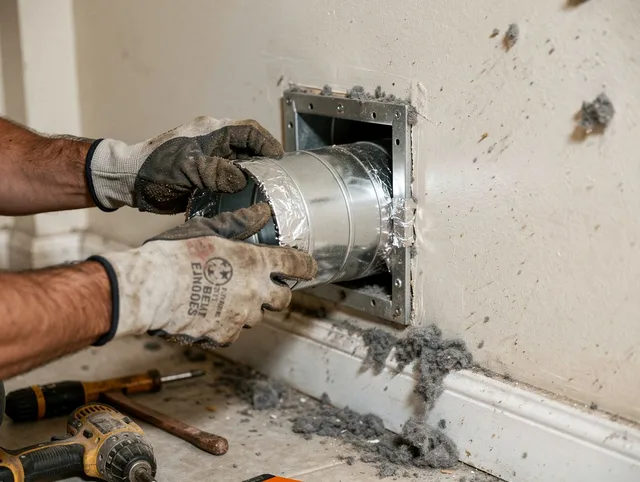 Professional dryer vent repair and installation by Canyon Lake Dryer Vent Cleaning in Canyon Lake